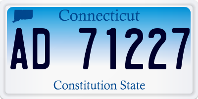 CT license plate AD71227