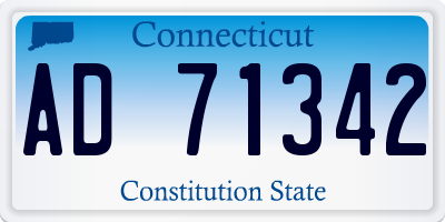 CT license plate AD71342