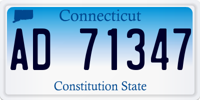 CT license plate AD71347