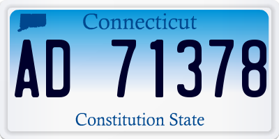 CT license plate AD71378