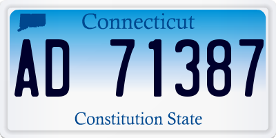 CT license plate AD71387