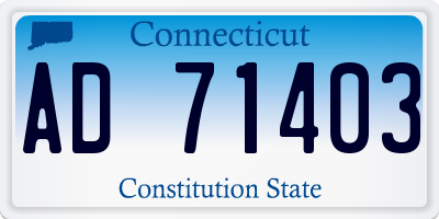 CT license plate AD71403