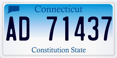 CT license plate AD71437