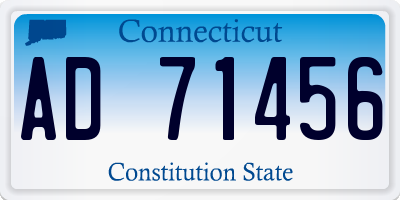 CT license plate AD71456
