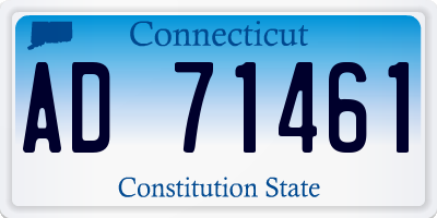 CT license plate AD71461