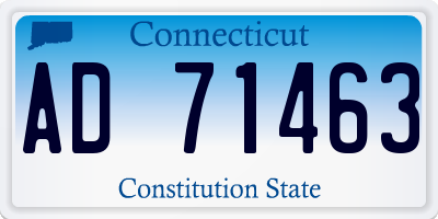 CT license plate AD71463