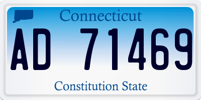 CT license plate AD71469