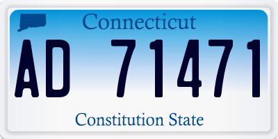 CT license plate AD71471