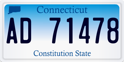 CT license plate AD71478