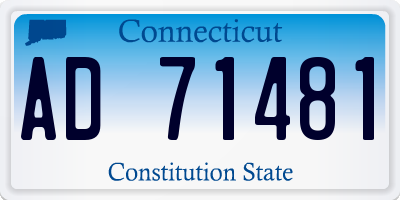 CT license plate AD71481