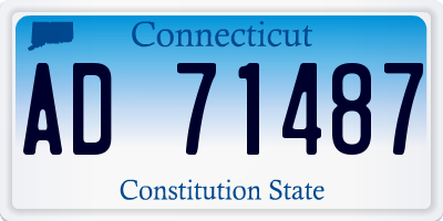 CT license plate AD71487
