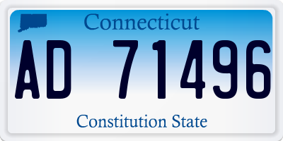 CT license plate AD71496
