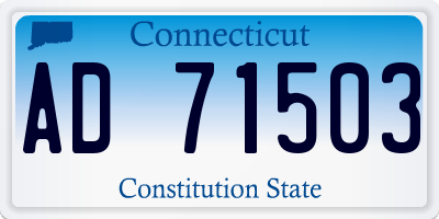 CT license plate AD71503