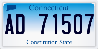 CT license plate AD71507