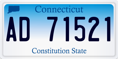 CT license plate AD71521