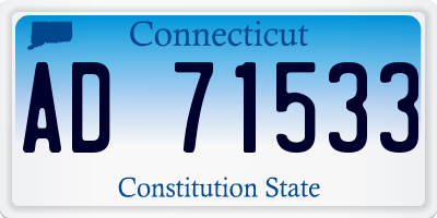 CT license plate AD71533