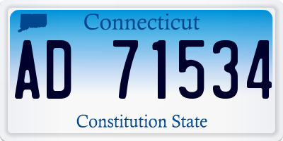 CT license plate AD71534