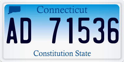 CT license plate AD71536
