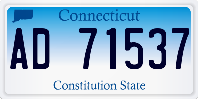 CT license plate AD71537