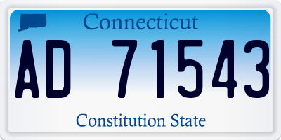 CT license plate AD71543