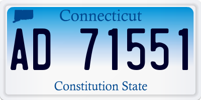 CT license plate AD71551
