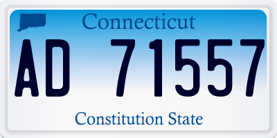 CT license plate AD71557