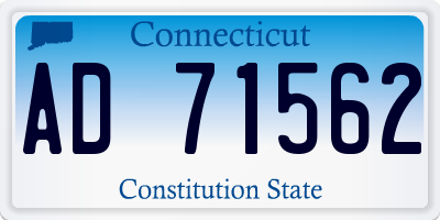 CT license plate AD71562