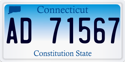 CT license plate AD71567