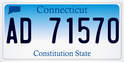 CT license plate AD71570