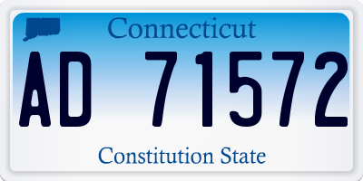 CT license plate AD71572