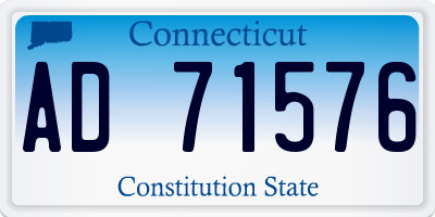 CT license plate AD71576