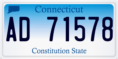 CT license plate AD71578