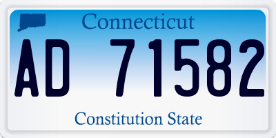 CT license plate AD71582