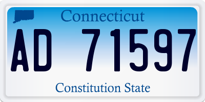 CT license plate AD71597