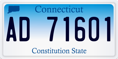 CT license plate AD71601