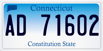 CT license plate AD71602