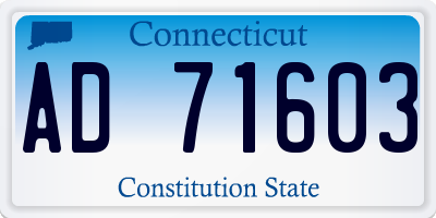 CT license plate AD71603