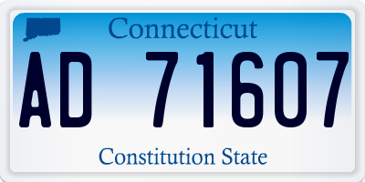 CT license plate AD71607
