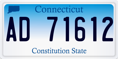 CT license plate AD71612