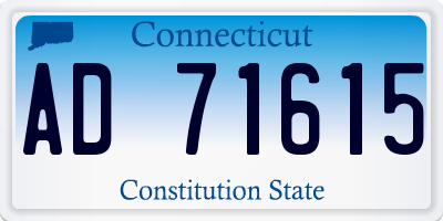 CT license plate AD71615