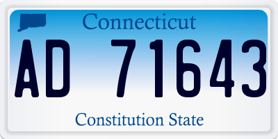 CT license plate AD71643