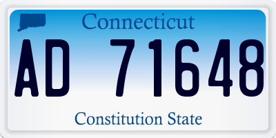 CT license plate AD71648