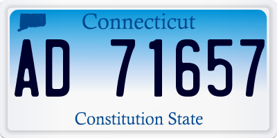 CT license plate AD71657