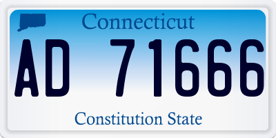 CT license plate AD71666