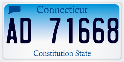 CT license plate AD71668