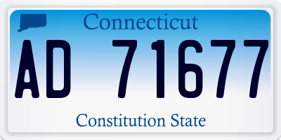 CT license plate AD71677