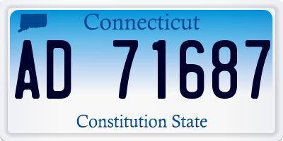 CT license plate AD71687