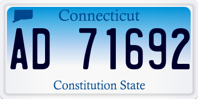 CT license plate AD71692