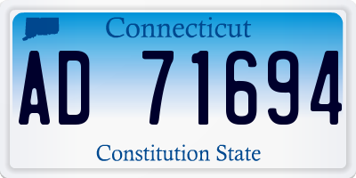 CT license plate AD71694