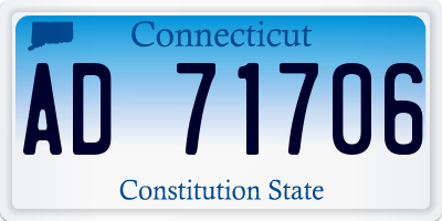 CT license plate AD71706